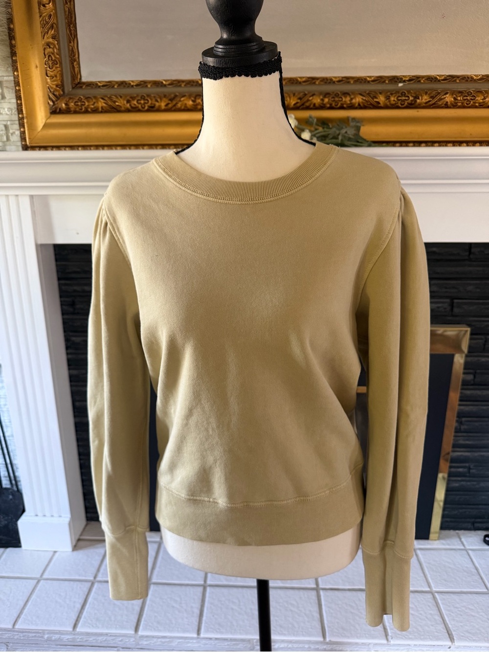 Unsubscribed | Puffed sleeved sweat shirt | Washed Olive
